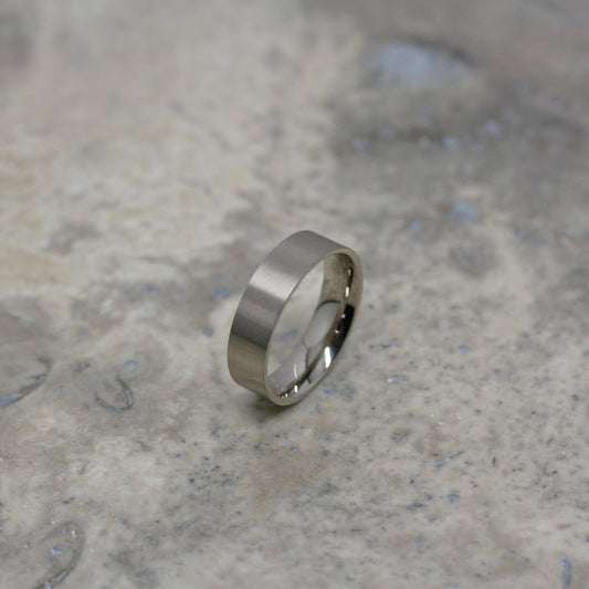 Furrer-Jacot 18ct White Gold Matt Wedding Ring