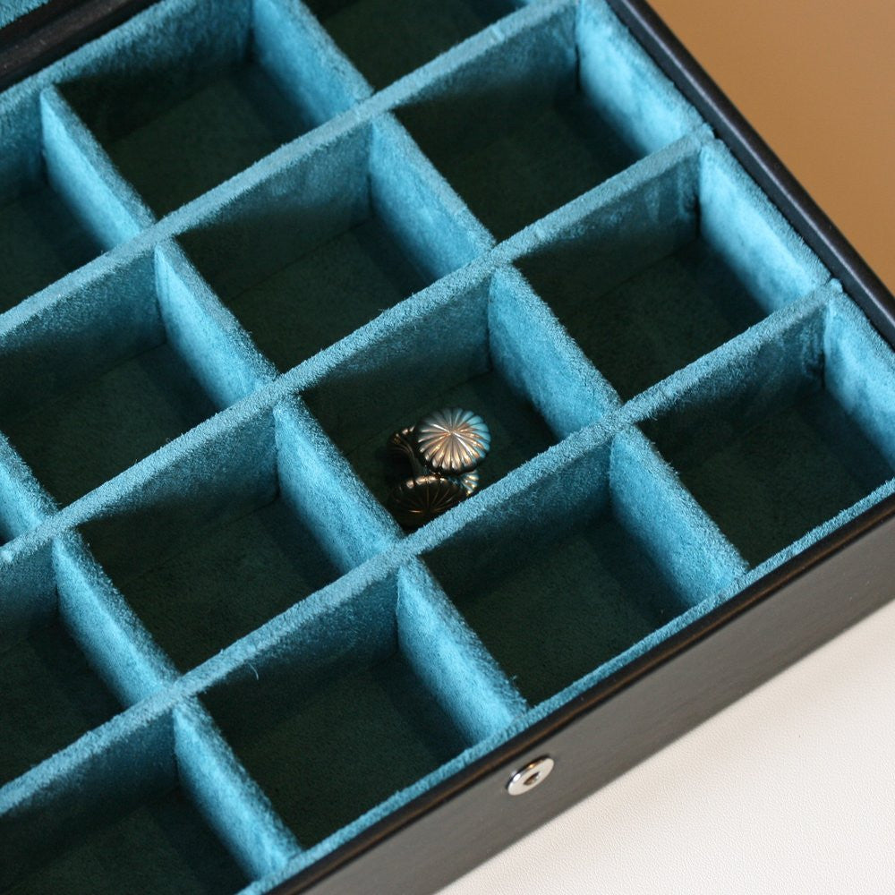 PEMBERTON & MILNER Leather Cufflink/Jewellery Box