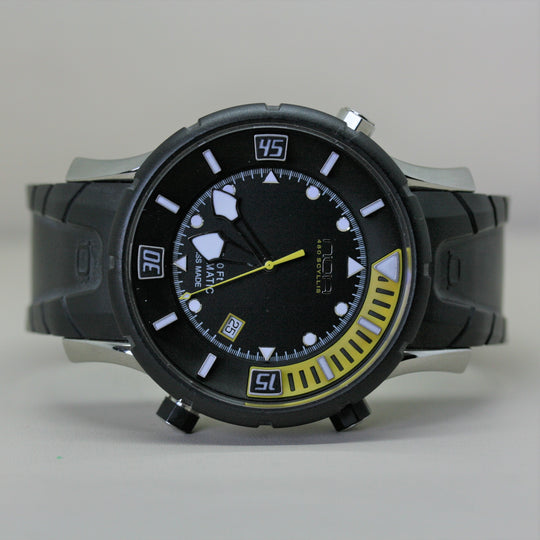 NOA automatic sports style wristwatch with black rubber strap