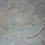 EVA STREPP Gold Plated Stainless Steel 'Pin' Pearl Necklace