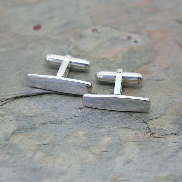 Silver 2025 bar cufflinks