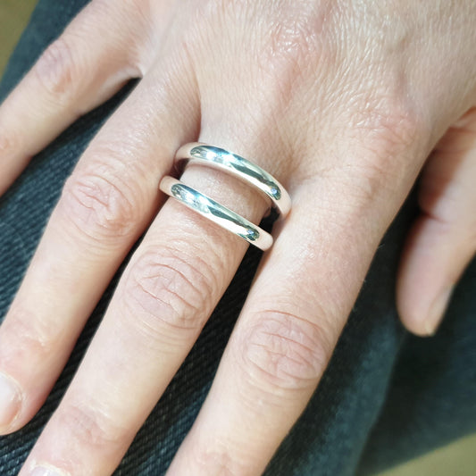 QUINN Sterling Silver 'Double' Ring