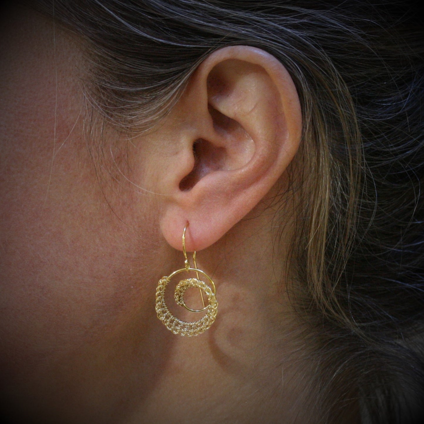TERI Hand Crocheted 'DNA Sprial' Drop Earrings