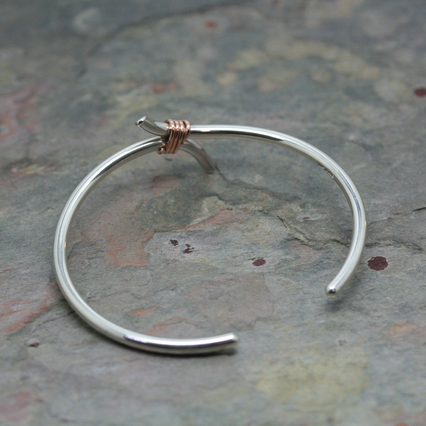 MA Ltd Silver & Rose Gold 'Rebeus' Bangle