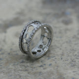 NANIS 18ct White Gold & Diamond 'Heart-Filigree' Ring