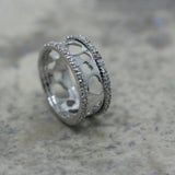 NANIS 18ct White Gold & Diamond 'Heart-Filigree' Ring
