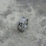 Nanis 18ct white gold and diamond heart filigree ring