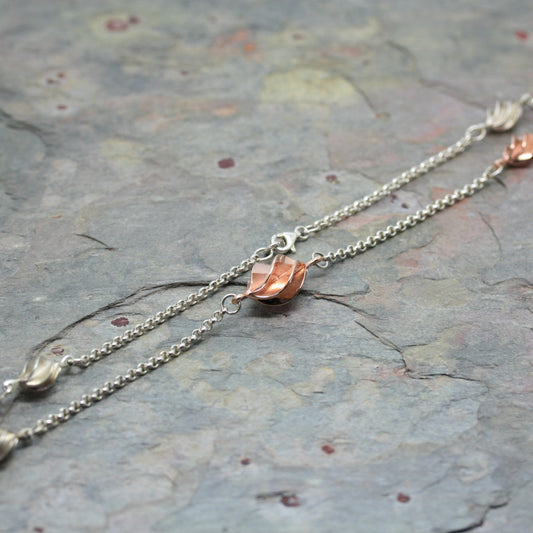 Collette Waudby Silver Rose Gold Globe Necklace