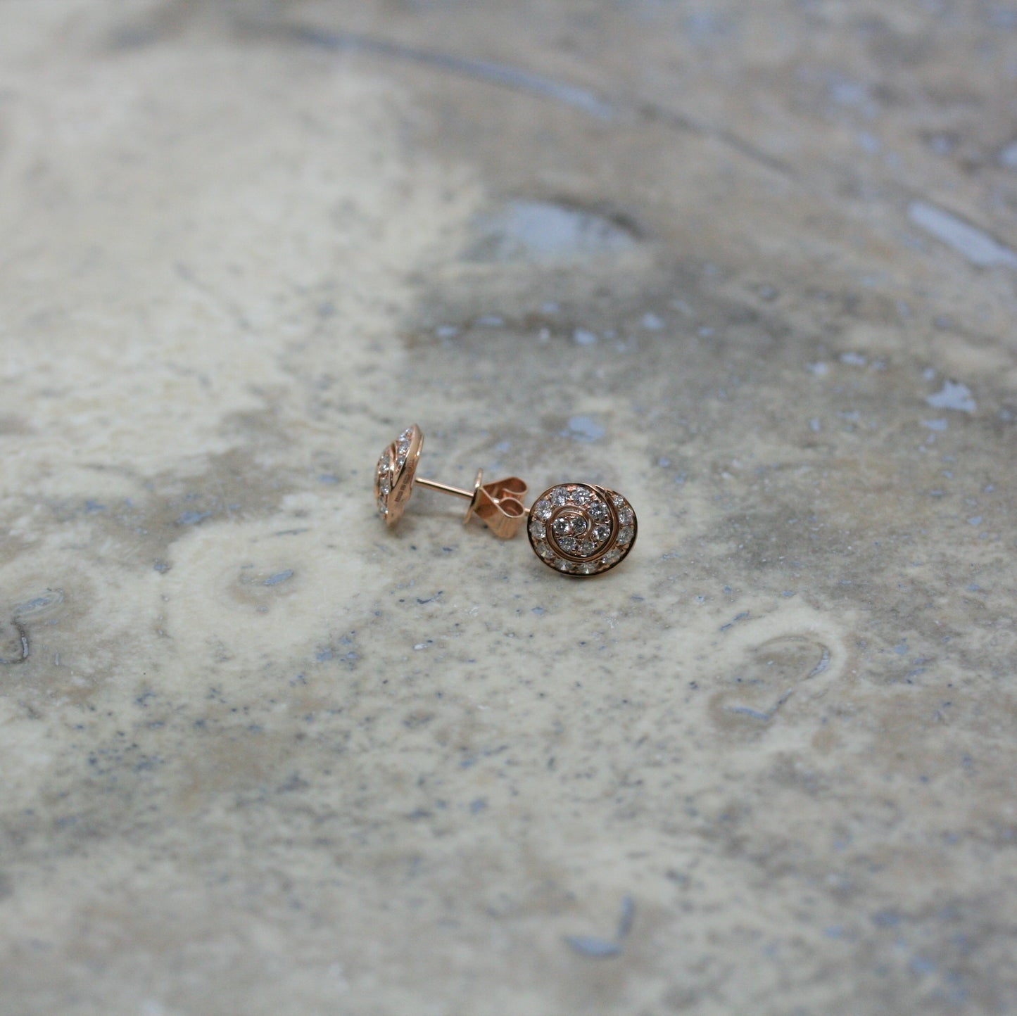 SOLEY 18ct Rose Gold & Diamond 'Snail' Earrings
