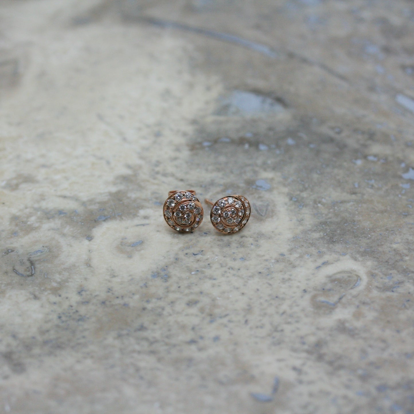 SOLEY 18ct Rose Gold & Diamond 'Snail' Earrings